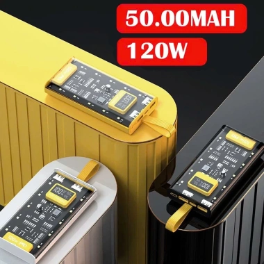 Bộ sạc 50.000mAh 120W PD nhanh, 4 cáp + đèn LED, BH 6 tháng - AUDIO365 239k 3