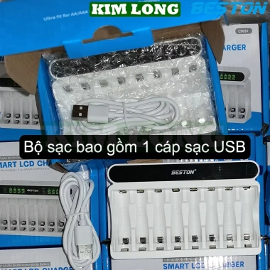Bộ sạc BESTON C9.023L/C9.024L, Pin AA 3.300mAh & AAA 1.300mAh 1.2V - Giá 59.000₫ 8