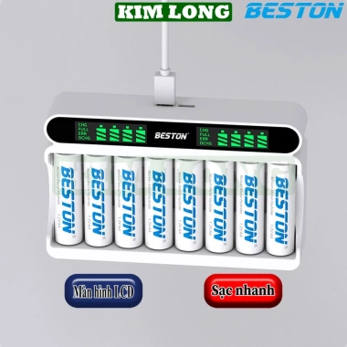 Bộ sạc BESTON C9.023L/C9.024L, Pin AA 3.300mAh và AAA 1.300mAh 1.2V - Giá chỉ 65.000đ