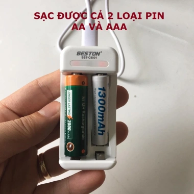 Bộ sạc chậm Beston C8.001 AA AAA 1.2V - Dùng cho micro không dây, đồ chơi, đồng hồ, điều khiển - Giá chỉ 33.250₫ 4
