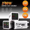 Bộ sạc đa cổng 240W 6 cổng (4USB+2PD) hỗ trợ iPhone, Android, chuyển đổi US/EU/UK, chống cháy PC+ABS - Giá 176k