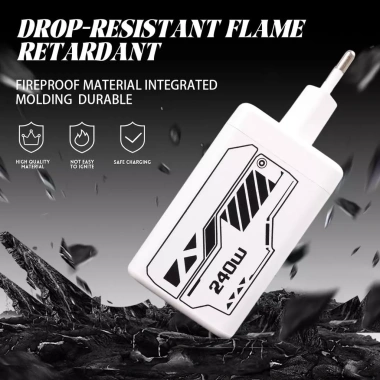 Bộ sạc đa cổng 240W 6 cổng (4USB+2PD) hỗ trợ iPhone, Android, chuyển đổi US/EU/UK, chống cháy PC+ABS - Giá 176k 5