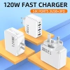 Bộ sạc đa cổng 6 cổng 120W USB và TypeC siêu nhanh PD, sạc nhanh cho điện thoại 2