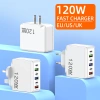 Bộ sạc đa cổng 6 cổng 120W USB và TypeC siêu nhanh PD, sạc nhanh cho điện thoại 3