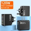Bộ sạc đa cổng 6 cổng 120W USB và TypeC siêu nhanh PD, sạc nhanh cho điện thoại 5