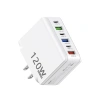 Bộ sạc đa cổng 6 cổng 120W USB và TypeC siêu nhanh PD, sạc nhanh cho điện thoại 8