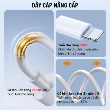 Bộ Sạc Điện Thoại 20W Cáp Sạc Nhanh An Toàn, Ổn Định Không Nóng Máy, Bảo Vệ Thiết Bị 7 Bộ Sạc Điện Thoại 20W Cáp Sạc Nhanh An Toàn, Ổn Định Không Nóng Máy, Bảo Vệ Thiết Bị 7