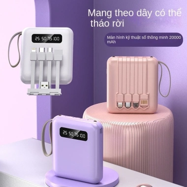 Bộ sạc dự phòng 20.000mAh sạc nhanh Pin mini dung lượng lớn, sạc đa dây 210.000 VND