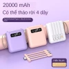 Bộ sạc dự phòng 20.000mAh sạc nhanh Pin mini dung lượng lớn, sạc đa dây 210.000 VND 3
