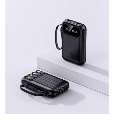 Bộ sạc dự phòng 20.000mAh siêu mỏng, 4 cáp LED và đèn 20W, sạc nhanh, chỉ 198k