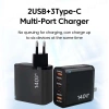 Bộ sạc GaN 140W 5 cổng nhanh 2 USB + 3 Type-C, hỗ trợ EU US UK, sạc du lịch - 224.579₫ 3