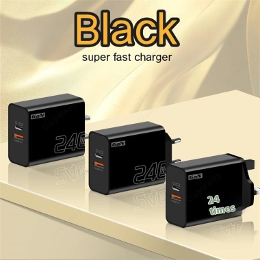Bộ sạc GaN 240W cổng kép USB+PD, sạc nhanh EU/US/UK, cắm du lịch gắn tường