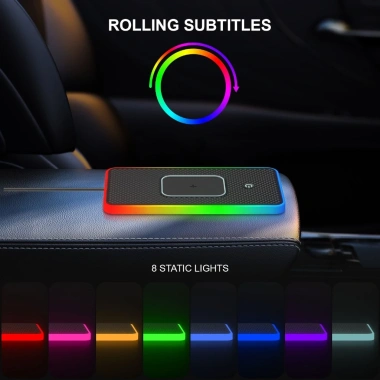 Bộ sạc không dây ô tô 20W – Tấm sạc nhanh silicon chống trượt, đèn RGB, 317.900₫ 5