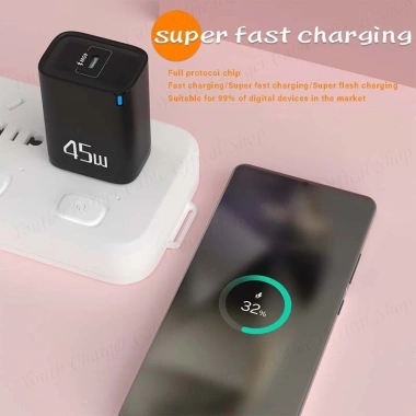 Bộ sạc Macaron Type C 45W sạc nhanh, đa năng tường di động, tương thích rộng rãi