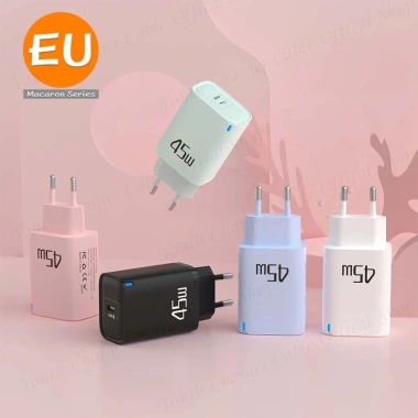 Bộ sạc Macaron Type C 45W sạc nhanh, đa năng tường di động, tương thích rộng rãi
