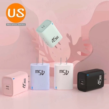Bộ sạc Macaron Type C 45W sạc nhanh, đa năng tường di động, tương thích rộng rãi