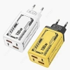 Bộ sạc nhanh 200W GaN 4 cổng 2USB+2Type‑C, đầu sạc EU/US/UK, du lịch đa năng 7