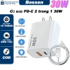 Bộ Sạc Nhanh 30W 2 Cổng USB-A + Type-C Hỗ Trợ PD, Tương Thích iOS & Android - Giá 137.400₫
