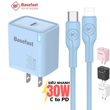 Bộ sạc nhanh 30W Basefast cho iPhone 11‑14, chống quá tải nhiệt, chỉ 199.000₫ 3