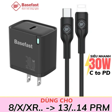 Bộ sạc nhanh 30W Basefast cho iPhone 11‑14, chống quá tải nhiệt, chỉ 199.000₫ 10