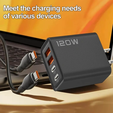 Bộ sạc nhanh 4 cổng USB TypeC 120W EU/US/UK - An toàn, đa năng, phù hợp du lịch điện thoại
