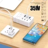 Bộ sạc nhanh 6 cổng 35W USB EU/US - Sạc nhanh điện thoại văn phòng, nhà, trường du lịch 2