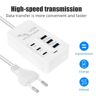Bộ sạc nhanh 6 cổng 35W USB EU/US - Sạc nhanh điện thoại văn phòng, nhà, trường du lịch 9 Bộ sạc nhanh 6 cổng 35W USB EU/US - Sạc nhanh điện thoại văn phòng, nhà, trường du lịch 9