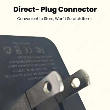 Bộ sạc nhanh 80W GaN cổng kép, cáp Type‑C gập lại, EU/US/UK Plug – Đầu sạc du lịch siêu gọn
