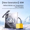 Bộ sạc nhanh 80W GaN cổng kép, cáp Type‑C gập lại, EU/US/UK Plug – Đầu sạc du lịch siêu gọn 7