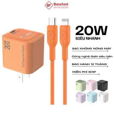 Bộ sạc nhanh Basefast 27W siêu bền, chống gãy gập cho iPhone XS Max‑14 20W/30W