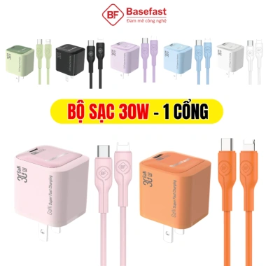 Bộ sạc nhanh Basefast 27W siêu bền, chống gãy gập cho iPhone XS Max‑14 20W/30W 10 Bộ sạc nhanh Basefast 27W siêu bền, chống gãy gập cho iPhone XS Max‑14 20W/30W 10
