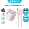 Bộ sạc nhanh Basefast GaN 20W mini, kèm cáp silicone, tương thích iPhone X/11/12/13/14 Pro Max - Giá chỉ 269.000₫ 2