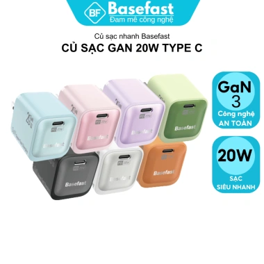 Bộ sạc nhanh Basefast GaN 20W mini, kèm cáp silicone, tương thích iPhone X/11/12/13/14 Pro Max - Giá chỉ 269.000₫ 9