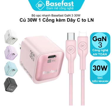 Bộ sạc nhanh Basefast GaN 20W mini, kèm cáp silicone, tương thích iPhone X/11/12/13/14 Pro Max - Giá chỉ 269.000₫ 10