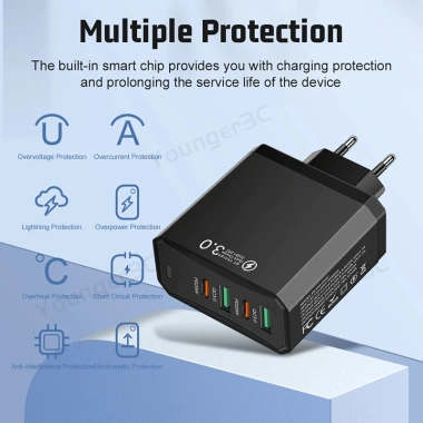 Bộ sạc nhanh đa cổng 100W 2USB+2PD 4 trong 1, hỗ trợ iOS, Micro Type-C, du lịch - Giá chỉ 208.128 đ 5