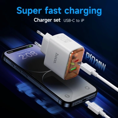 Bộ sạc nhanh HOCO CS42A PD30W Type-C cổng kép QC 3.0 EU Plug - iPhone 11/12/Pro Max, Xiaomi, Samsung, giá 198.000đ