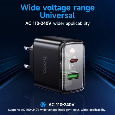 Bộ sạc nhanh HOCO CS42A PD30W Type-C cổng kép QC 3.0 EU Plug - iPhone 11/12/Pro Max, Xiaomi, Samsung, giá 198.000đ