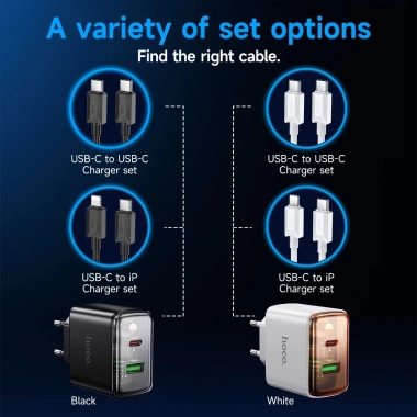 Bộ sạc nhanh HOCO CS42A PD30W Type-C cổng kép QC 3.0 EU Plug - iPhone 11/12/Pro Max, Xiaomi, Samsung, giá 198.000đ