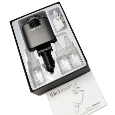 Bộ sạc nhanh ô tô 5 trong 1 tích hợp máy khuếch tán nước hoa và đèn ánh sao - Giá ưu đãi 370.000