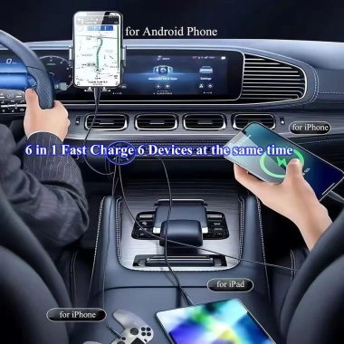 Bộ sạc nhanh ô tô đa năng 6 trong 1 PD + USB + QC3.0 - Tương thích, chỉ 61.600₫