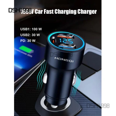 Bộ sạc nhanh ô tô HongQi 160W – Màn hình điện áp kỹ thuật số, đèn xung quanh phát sáng, giá ưu đãi 87.999 ₫