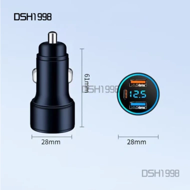 Bộ sạc nhanh ô tô HongQi 160W – Màn hình điện áp kỹ thuật số, đèn xung quanh phát sáng, giá ưu đãi 87.999 ₫