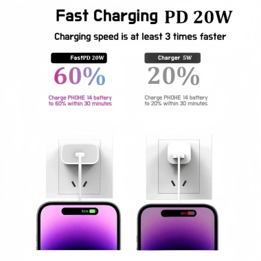 Bộ sạc nhanh PD 20W + cáp Type‑C, hỗ trợ iPhone 16‑8, giá chỉ 77.000₫