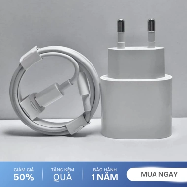 Bộ sạc nhanh PD 20W chân tròn iPhone 6‑14, an toàn, không nóng máy, 139.000 VND 2