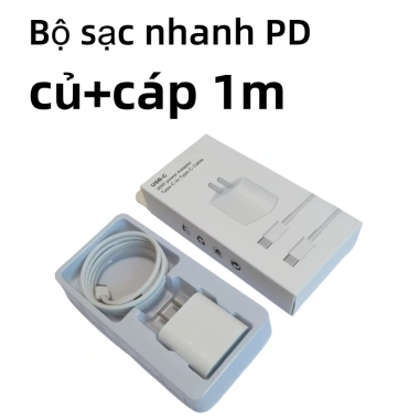 Bộ sạc nhanh PD 30W cho iPhone 15/16, cáp dệt dù Type-C to Type-C, không nóng máy 10