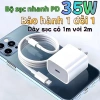Bộ sạc nhanh PD 35W cho iPhone 13/12/11, đa mẫu iPhone, bảo hành 1 đổi mới 1