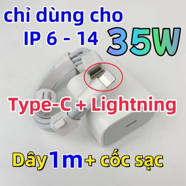 Bộ sạc nhanh PD 35W cho iPhone 13/12/11, đa mẫu iPhone, bảo hành 1 đổi mới 1 3
