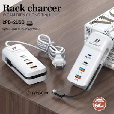 Bộ Sạc Nhanh PD 66W Tự Ngắt Khi Sạc Đầy, Sạc 5 Thiết Bị Cùng Lúc, Giá 75.741₫