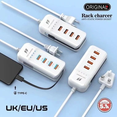 Bộ Sạc Nhanh PD 66W Tự Ngắt Khi Sạc Đầy, Sạc 5 Thiết Bị Cùng Lúc, Giá 75.741₫