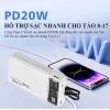 Bộ sạc nhanh PD20W/100W 3 đầu ra 2 đầu vào, đèn LED hiển thị, chỉ 379.000₫ 2